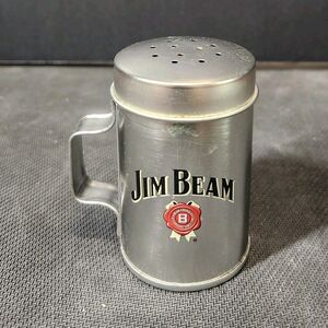Jim Beam Silver Metal Novelty Salt Shaker with Handle. MAKE OFFER.